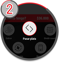 Use la opción pasar plata de daviplata
